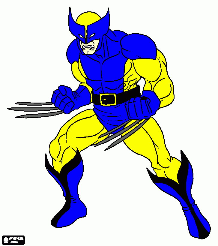 wolverine um dos 2 menbros do x men para colorir e imprimir