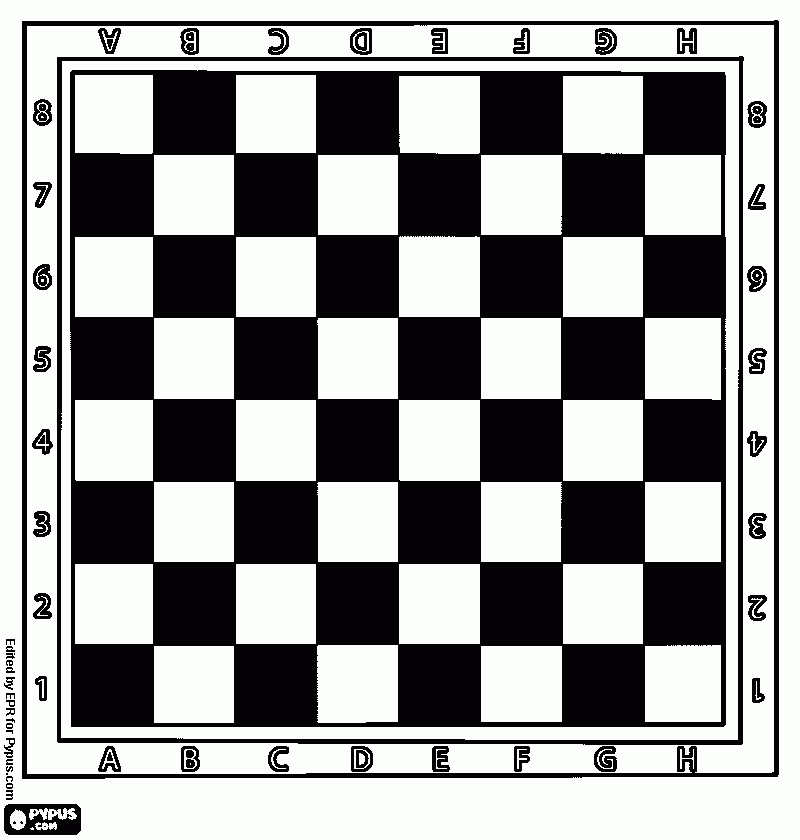 Xadrez tabuleiro para colorir e imprimir