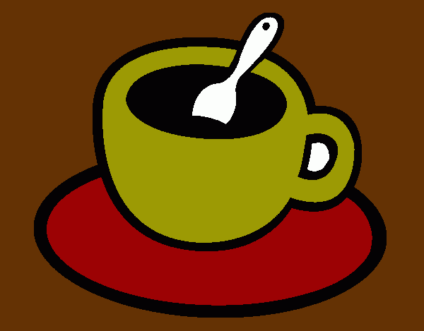 xicara de cafe II para colorir e imprimir