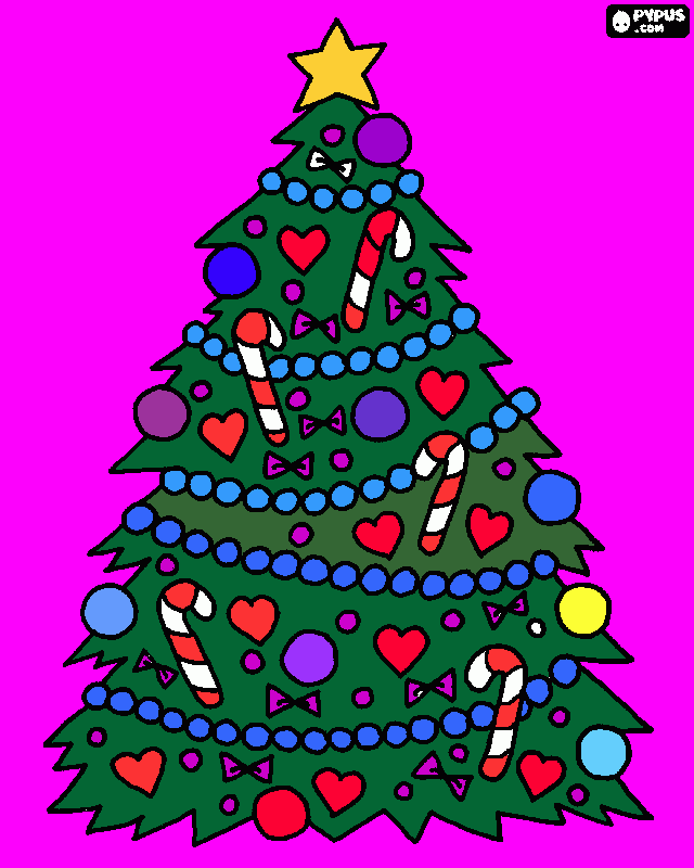 Yuri-árvore para colorir e imprimir