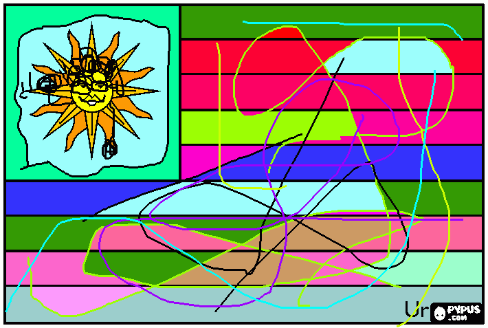 zuando com desenho da Bandeira do Uruguai para colorir e imprimir