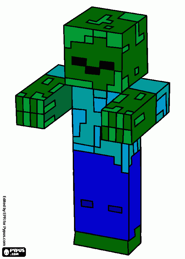 zumbi de minecraft para colorir e imprimir