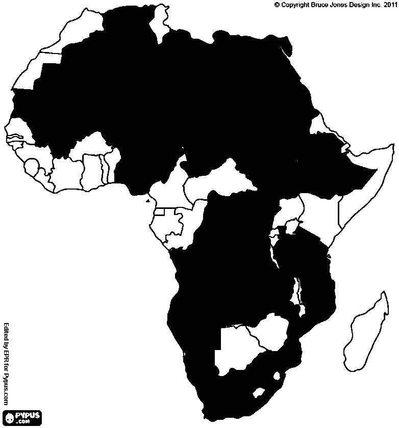 África sul-americana para colorir e imprimir