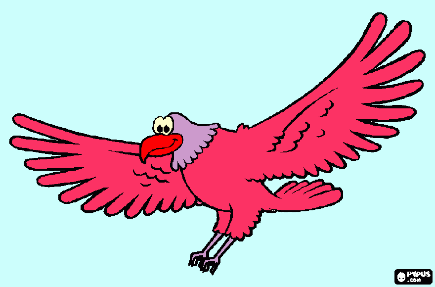 Águia Rosa para colorir e imprimir