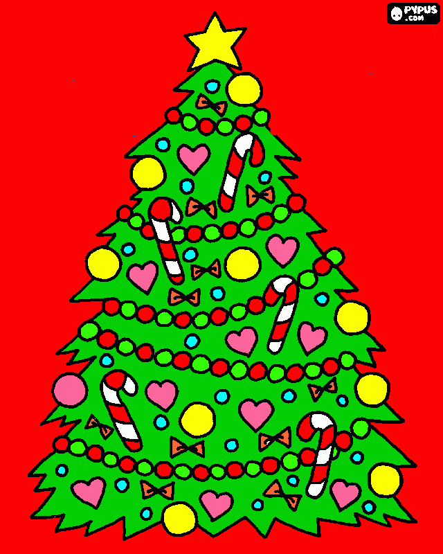 Árvore de Natal. para colorir e imprimir