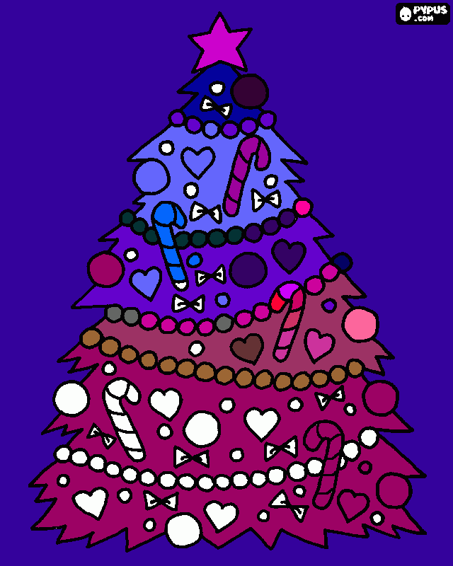 árvore de natal Lívia para colorir e imprimir