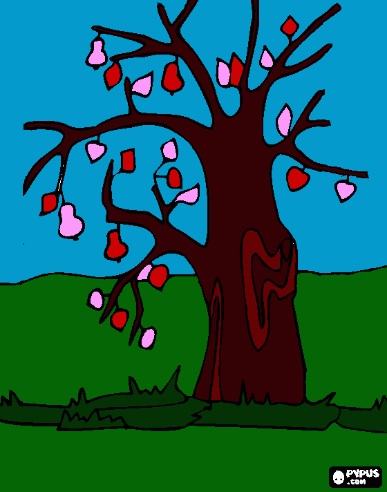 árvore dos recados para colorir e imprimir