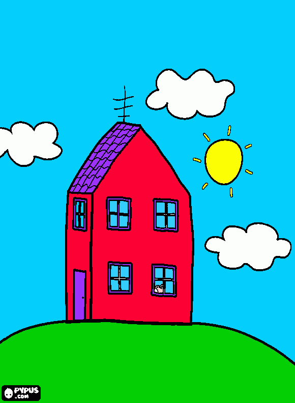 é a casa da pepa  para colorir e imprimir