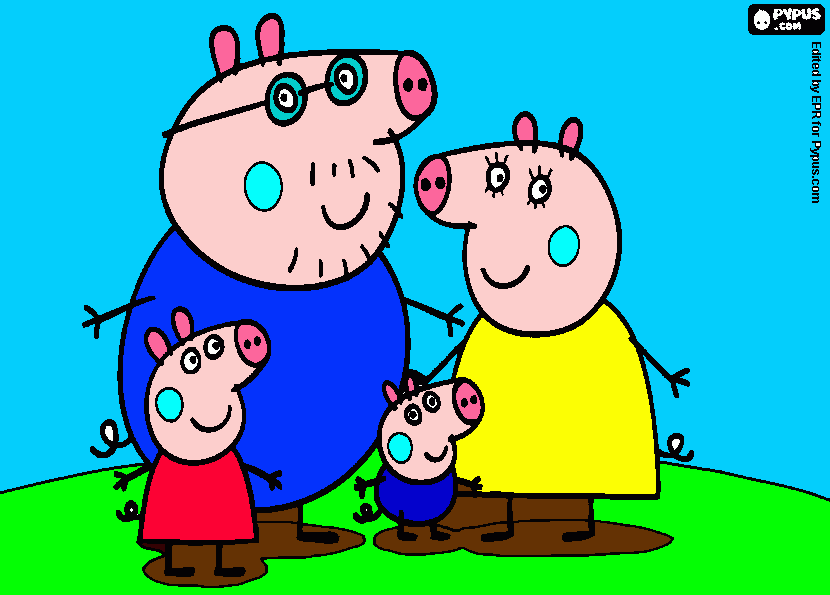 é a familia pig para colorir e imprimir