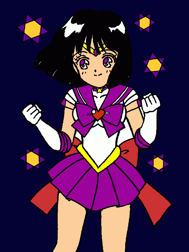 é a sailor saturno a regueira da destruição para colorir e imprimir