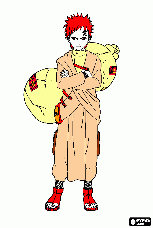 é Gaara para colorir e imprimir