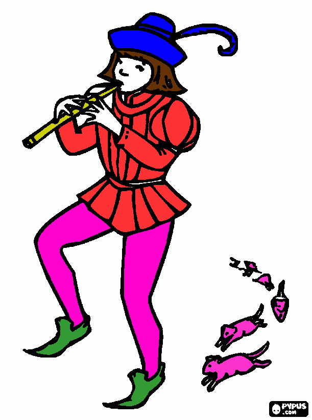 ´é o Hamelin para colorir e imprimir