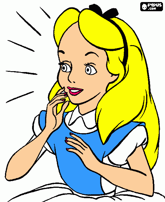 é uma menina muito linda que cai em um buraco para colorir e imprimir