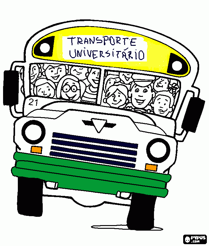 ônibus super lotado para colorir e imprimir