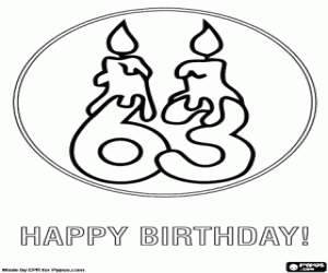 desenho de Um 6 e um 3 para o aniversário para colorir