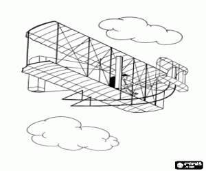 desenho de A aeronave de irmãos de Wright para colorir