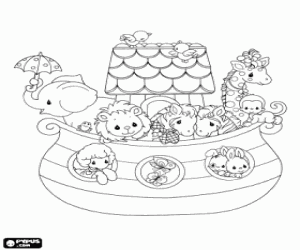 desenho de A arca de Noé de Precious Moments para colorir