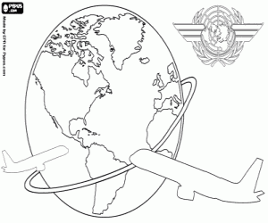 desenho de A aviação civil no mundo inteiro para colorir