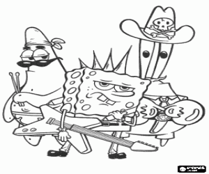 desenho de A banda de rock de Bob Esponja para colorir