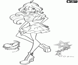desenho de A bela fada Bloom, Winx Club para colorir