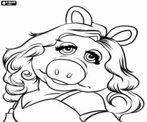 desenho de A bela Miss Piggy para colorir