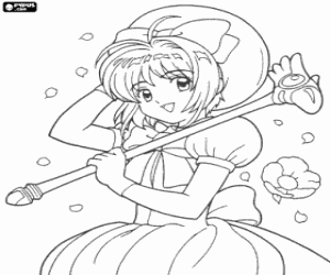 desenho de A bela Sakura para colorir