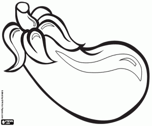 desenho de A berinjela é de cor roxo para colorir