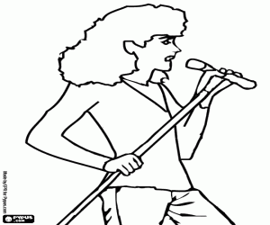 desenho de A cantora pop no concerto para colorir