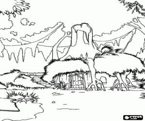 desenho de A casa de pântano de Shrek para colorir