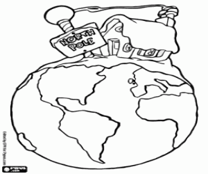 desenho de A casa do Santa Claus para colorir