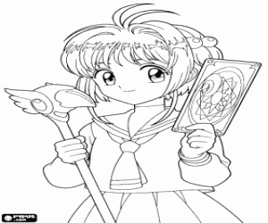 desenho de A colegial Sakura para colorir