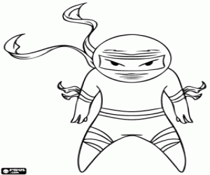 desenho de A concentração de um guerreiro ninja para colorir
