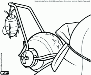 desenho de A concha do Sombra Branca com um inseto para colorir