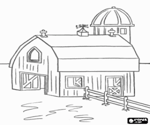 desenho de A construção de uma fazenda para colorir