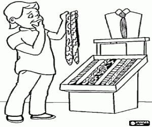 desenho de A criança e a gravata para o pai para colorir