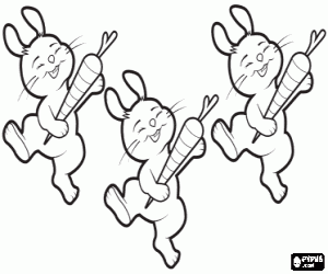desenho de A dança dos coelhinhos para colorir
