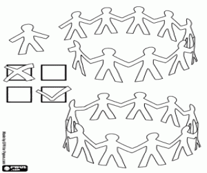 desenho de Não a discriminação para colorir