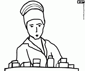 desenho de A enfermeira e os medicamentos para colorir