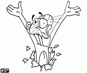 desenho de A engraçada pantera cor de rosa para colorir