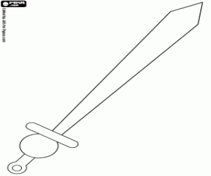 desenho de A espada, uma arma medieval para colorir