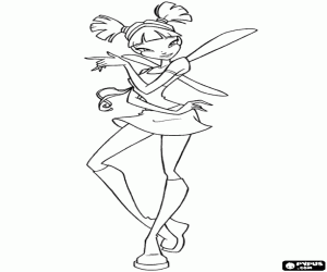 desenho de A fada musa posando no Winx Club para colorir