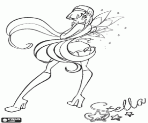 desenho de A fada Stella do Winx Club para colorir