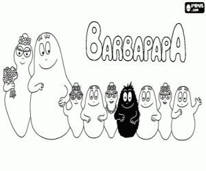 desenho de A família Barbapapa para colorir