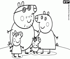 desenho de A família de Peppa Pig para colorir
