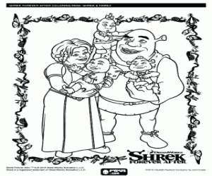 desenho de A família de Shrek para colorir