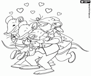 desenho de A família Stilton feliz para colorir