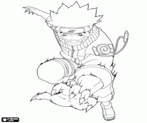 desenho de A fera Naruto Kyuubi para colorir