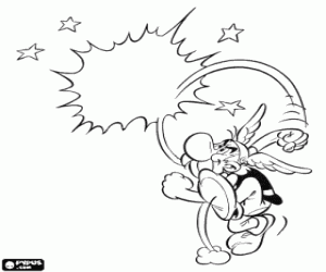 desenho de A força de Asterix o gaulês para colorir