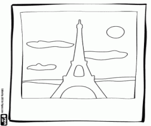 desenho de A foto da Torre Eiffel para colorir