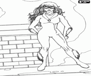 desenho de A Gata Negra, personagem para colorir